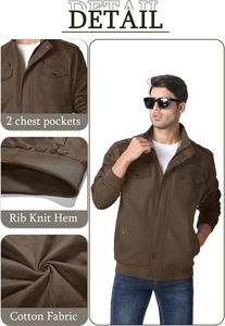 Chaqueta Clásica Estilo Militar con Cuello Alto, Diseño Práctico con Bolsillos, Prenda Exterior Informal y Resistente - Product Image 6