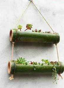 Jardinière murale en bambou écologique, pot à fleurs en bambou naturel, décoration murale rustique pour jardin - Product Image 6