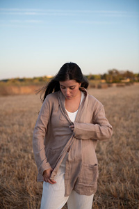 Oversized Cotton Jacket Beach Cover Up Relaxed Fit One Size Womens Casual Summer Kimono Style Cardigan <b>Boho</b> Loose Fit - Product Image 2