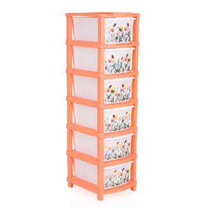 <b>6</b> Tier Plastic Storage <b>Drawer</b> Cabinet Modern Kitchen Bathroom Kids Room Jewelry Clothing Organizer Standing Type Rectangle Shape - Product Image 4