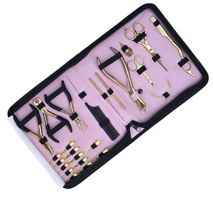 Complete Hair Extension Tools Kit Microbeads Tape In Plier Bond Cutter Razor Barber Scissor Hook Loop Comb <b>Needle</b> Finger Clips - Product Image 1