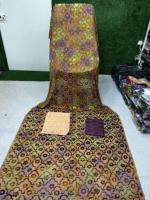 Ensemble Dirac Somalien Maqbal Imprimé en Velours Jacquard 100% Polyester, Robe pour Filles Anti-rétrécissement Taille Moyenne - Vente Chaude
