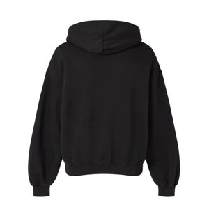 Sweat à capuche personnalisé pour homme 100 % coton, couleur unie, coupe oversize, décontracté, avec poche, en molleton bouclette tricoté - Product Image 2