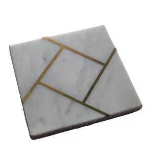 Ustensiles de cuisine Dessous de verre Nouveau design Dessus de table décoratif Service à thé et café Dessous de verre en pierre Finition polie Design arrondi - Product Image 1