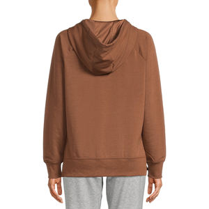LOVENA WEAR Women's <b>Brown</b> Hooded Sweatshirt Pockets Tassel Regular Fit 100% Cotton Anti-Pilling Breathable Winter Casual Wear - Product Image 4