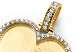 Colgante Clásico Unisex de Oro Blanco de 10K con Forma de Corazón Estilo Hip Hop, Diamante Redondo Cultivado en Laboratorio con Certificado GIA para Regalo - Product Image 2