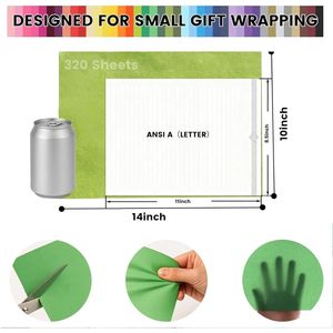 Carta Velina in 40 Colori, 320 Fogli per Lavori Fai-da-Te, Sacchetti Regalo 14x10 Pollici per Matrimoni e Feste di Compleanno - per Progetti Creativi - Product Image 2