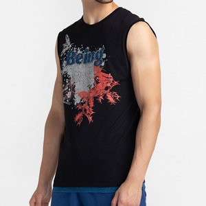 เสื้อยืดแขนกุดผ้าคอตตอนหนานุ่มพิมพ์ลายกราฟิกสำหรับผู้ชาย แบบสั่งทำพิเศษ พิมพ์ลายด้วยเทคนิค DTG และสกรีน - Product Image 4