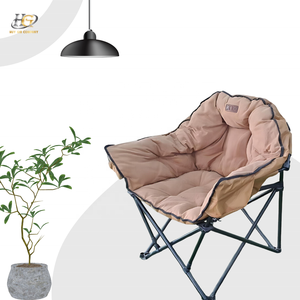 Chaise de relaxation pliante circulaire en acier inoxydable à la mode CC10 coussin doux pour les familles - Product Image 1