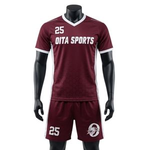 Ensemble d'uniformes de lacrosse unisexe bordeaux et blanc en polyester, coupe athlétique, maillot et short légers pour équipes sportives - Product Image 1