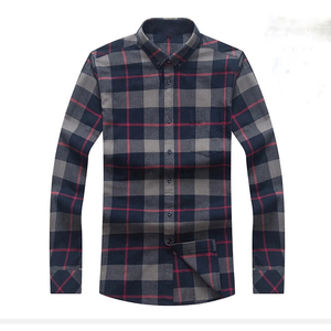 Men's Plaid Flannel Shirt Long Sleeve Button Down Casual Cotton Checkered Turn-down Collar Autumn Wear flannel shirt men - Product Image 1