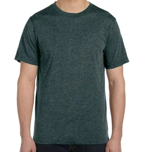 T-shirts en jersey unisexe en gros, légers, en maille chinée, pour hommes, col rond, respirants, en laine mérinos légère - Product Image 3