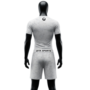 <b>White</b> Black <b>Men</b> Compression Shirt and <b>Shorts</b> Set Breathable Quick Dry Stretch Fitness Gym Training Running Workout Athletic - Product Image 2