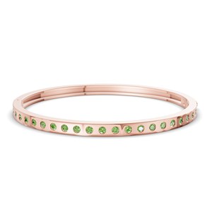 Bracelet jonc ouvrable en or jaune 14 carats avec diamant de laboratoire vert océan classique rond et éclatant (1 carat) Tw. Bracelets et joncs en diamants Gif - Product Image 2