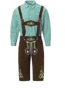 Costume bavarois en cuir de haute qualité pour hommes avec logo personnalisé, service OEM, cuir véritable, costume traditionnel allemand pour l'Oktoberfest - Product Image 2