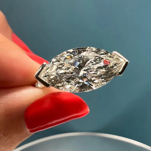 Handmade Marquise Cut <b>Ring</b> With Elegant <b>Solitaire</b> Design And Premium Jewelry Finish - Product Image 1