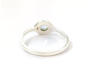 Minimalist <b>Silver</b> 925 Blue Topaz <b>Ring</b> Dainty Round Cut Light Blue Gemstone Daily Wear Stackable <b>Solitaire</b> Jewelry - Product Image 4