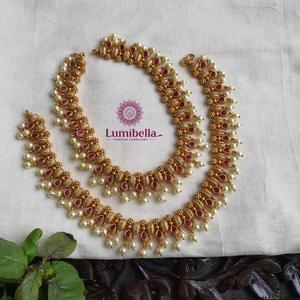 Wedding Bell Anklet-Simple Diamond Flower Design Copper & Stainless Steel Jewelry - Product Image 1