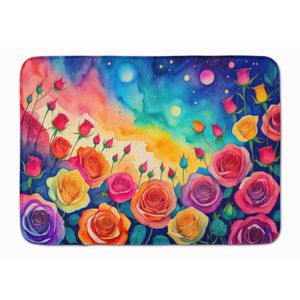 Alfombra de cocina de espuma viscoelástica de color Alfombra de baño antifatiga lavable a máquina o cojín de cocina Diseño de rosas para mayor comodidad - Product Image 1