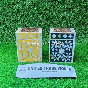 United Trade World Brûleur d'encens Incrustation de nacre Mubkhar Bakhoor Brûleur à bois Usage religieux Bois de santal Parfums de thé aux graines parfumées - Product Image 1