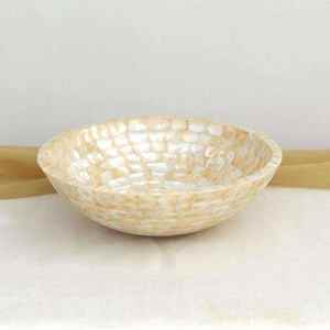 Bol de service moderne de luxe en nacre incrustée pour salades, fruits, soupes, vaisselle, fait main, tendance, pour la cuisine - Product Image 5