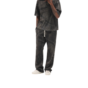 Pantalon de jogging en molleton de coton pour homme, coupe droite, imprimé tie-dye, effet marbré, vente en gros - Product Image 3