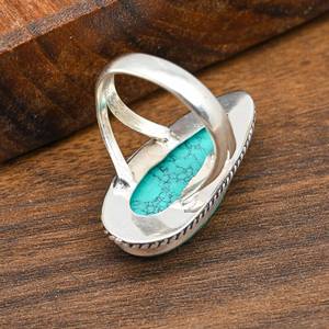 Bague en turquoise Santa Rosa, argent sterling 925, bijoux faits à la main de style ethnique, bague en pierre précieuse naturelle, unique - Product Image 6