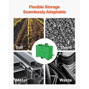 Cassetta Portaballast per Trattore in Acciaio Rinforzato, Categoria 1, a 3 Punti, Capacità 800 libbre, Ricevitore Gancio Traino da 2 Pollici, 4.3 Ft³, Attacco Rapido Grande VO - Product Image 6