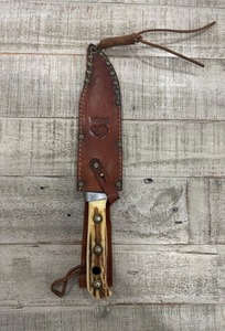 Cuchillo Bowie Puma para Caza, Hoja de Acero Inoxidable con Punta Clip, Mango de Hueso, Funda de Cuero, Uso en Exteriores, Hecho a Mano, Grado Industrial OEM - Product Image 3