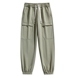 Pantalon de survêtement décontracté pour homme 100 % coton respirant, séchage rapide, coupe large, coupe-vent, avec cordon de serrage, idéal pour le sport et la randonnée printanière - Product Image 3