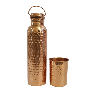 Bouteille d'eau écologique 100% cuivre pur 1000ml, anti-fuite, sans joint, récipient à boire ayurvédique, réutilisable, bouteille de fitness et de yoga - Product Image 4