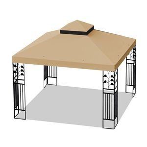10x10 Ft Outdoor Patio Double Tiered Gazebo <b>Tent</b> Roof Top Cover Only Replacement <b>Canopy</b> for Pergola Gazebo (Frame Not Included) - Product Image 6