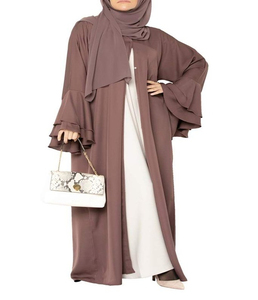 Abaya noire unie brodée, longue et ample, à manches longues, robe islamique modeste pour femmes musulmanes, tenue quotidienne de prière et de l'Aïd - Product Image 5