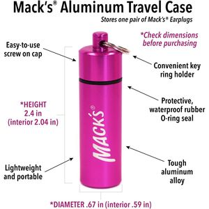 Confezione da 2 Custodie Portachiavi in Alluminio Rosa per Contenitori Impermeabili per Tappi per Orecchie e Set di Clip Nasali - Product Image 3
