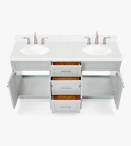 Meuble de salle de bain sur mesure Felix 66 pouces avec double vasque, 4 options de finition, fabricant OEM Vietnamien - Product Image 5