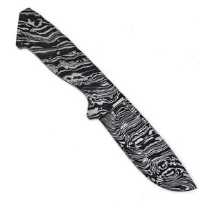 Cuchillo de Caza de Acero de Damasco Hecho a Mano, Hoja en Bruto Personalizable OEM, Cuchillo de Bolsillo Fijo para Uso Industrial y de Cuero - Product Image 1