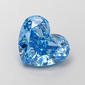 Diamant de laboratoire CVD bleu vif fantaisie, taille cœur modifiée, 1,61 carat, clarté VS1, polissage excellent, pierre précieuse de luxe premium - Product Image 1