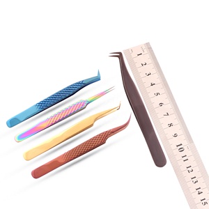 Factory Direct Stainless Steel Eyelash Extension Tweezers Extra Sharp Point Hand Made for Precise Facial <b>Makeup</b> Tool - Product Image 5