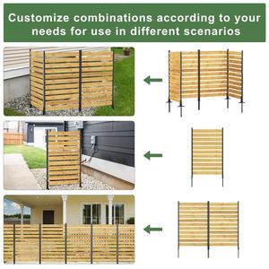 Schermo per la privacy in legno di cedro da 72,8"H x 38,5"W, pareti divisorie per esterni e recinzione in legno, recinto per attrezzature da piscina per giardini - Product Image 5