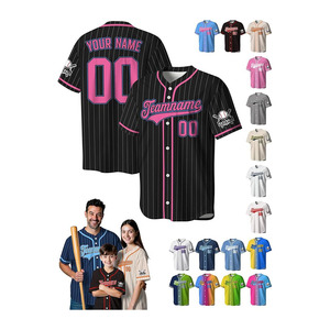 Maillot de baseball personnalisé – Nom d'équipe, numéro, logo personnalisés, maillot à boutons, uniforme d'équipe pour hommes, femmes, jeunes, tout-petits - Product Image 1