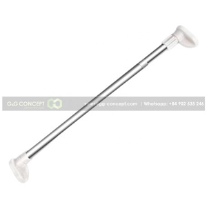 Tringle à rideaux moderne extensible en alliage d'aluminium, finition métallique brillante, avec capacité de charge élevée pour accrocher plus d'objets et gagner de la place - Product Image 2