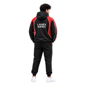 Custom Men Hooded Windbreaker <b>Jacket</b> Black Red Sports <b>Jacket</b> <b>Lightweight</b> Waterproof Zip Up Outdoor Training Coat Casual Wear - Product Image 4