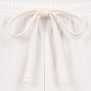 Conjunto de dos piezas de pantalones cortos blancos y negros para mujer, top con cuello cuadrado y botones, estampado minimalista de líneas florales, ropa informal de verano de algodón para estar en casa - Product Image 5