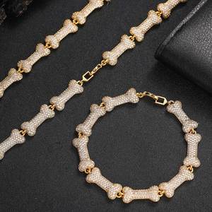 Mens Lab Grown Diamond 925 Silver Bone Link <b>Chain</b> <b>Necklace</b> Iced Skull Style Statement Streetwear Luxury Gift Bold Pendant <b>Chain</b> - Product Image 4