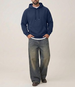 Sweat-shirt à capuche pour homme, demi-zip, double couche, design de capuche structuré, cordons de serrage réglables, coutures durables, tissu polaire doux - Product Image 4