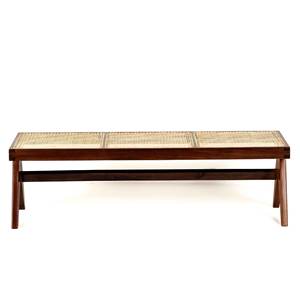 Banco de Madera Maciza Duradero Estilo Pierre Jeanneret con Patas en V y Asiento de Ratán para Exteriores, Ideal para Hoteles, Venta al Por Mayor - Product Image 6