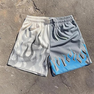 Shorts de sport pour hommes à motif floral sublimé, en maille épaisse, avec cordon de serrage, respirants, séchage rapide, pour la course et le basketball - Product Image 2