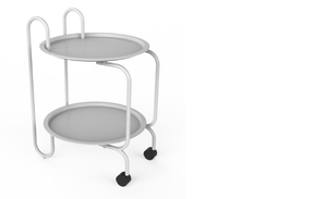 Carrito Metálico de Dos Niveles para Interiores, Tipo Piso, Minimalista, Multifuncional, Móvil, para Sala de Estar - Product Image 3