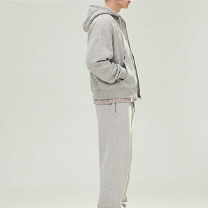 Wholesale Comfortable Cotton Material Men Zipper Tracksuits Customizable Breathable Quick Dry Oversize Tracksuit For Adults - Product Image 2