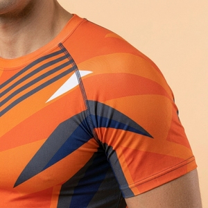 Wholesale Men Compression T Shirt Custom Sublimation Print Fitness Gym Workout Sports Base Layer Tight Athletic Training Wear - Product Image 3